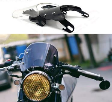 5-7 inch Motorcycle Retro Cafe Racer Headlight Windshield Instrument Visor Fit For Honda Yamaha XJR 1300 Suzuki GSX 1400 Royal