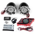 Motorcycle Studio bluetooth Audio Sound System Stereo Speaker voice Dial FM Radio MP3 Music Player Scooter Remote Control Alarm 5