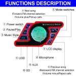 Motorcycle Studio bluetooth Audio Sound System Stereo Speaker voice Dial FM Radio MP3 Music Player Scooter Remote Control Alarm 4