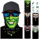 3D Seamless Magic Headband Skull Ghost Clown Neck Gaiter Face Cover Headwear Halloween Bandana UV Protection Biker Cover Scarf 1