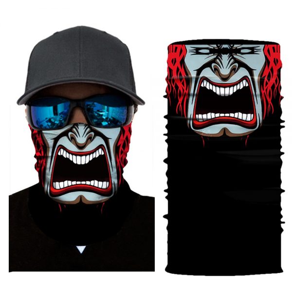 3D Seamless Magic Headband Skull Ghost Clown Neck Gaiter Face Cover Headwear Halloween Bandana UV Protection Biker Cover Scarf 2